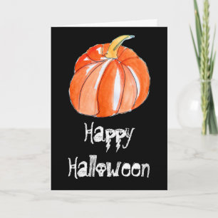 Pumpkin black and orange Halloween theme Card