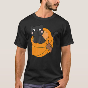 Pumpkin Black Cat Fall Autumn Thanksgiving Cats T-Shirt