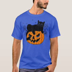 Pumpkin Black Cat Halloween Costume Scary Witch Fa T-Shirt