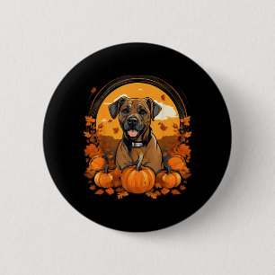 Pumpkin Black Mouth Cur Dog Halloween Thanksgiving 6 Cm Round Badge