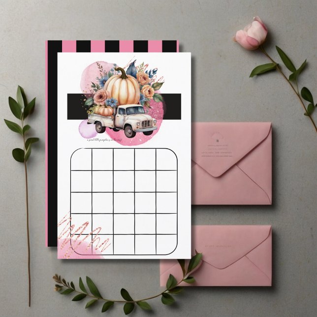 Pumpkin Black Pink Floral Truck Baby Shower Game (Creator Uploaded)