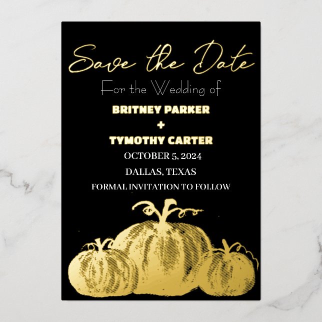 Pumpkin Black Rustic Photo QR Code Wedding (Front)