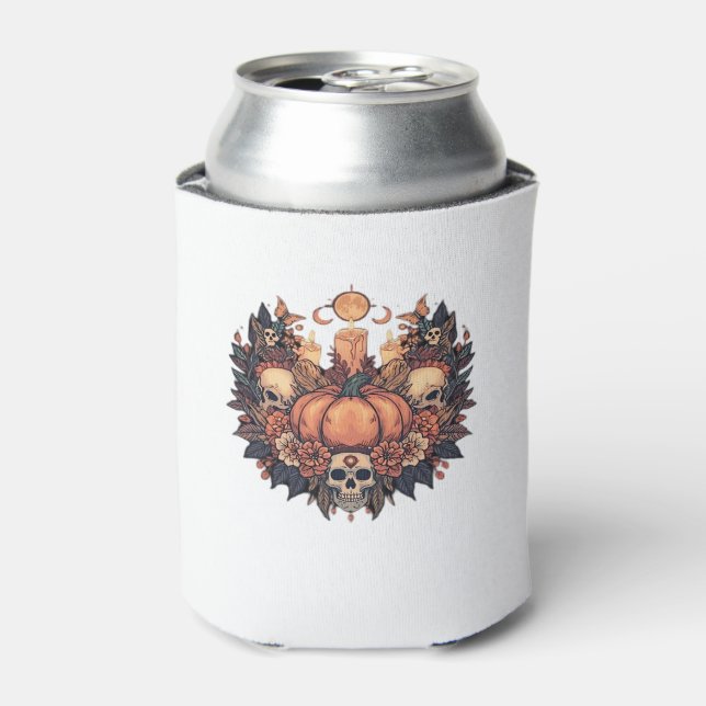 Pumpkin Bloom � Autumn Candlelight and Floral Harm Can Cooler (Can Front)