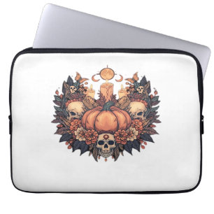 Pumpkin Bloom � Autumn Candlelight and Floral Harm Laptop Sleeve