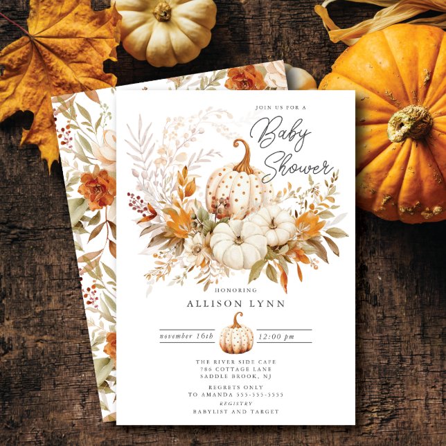 Pumpkin Blossom Baby Shower  Invitation (Creator Uploaded)
