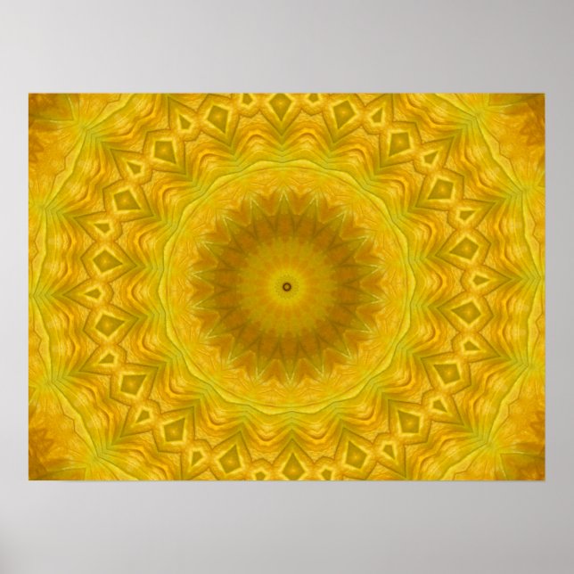 Pumpkin Blossom Kaleidoscope Poster (Front)