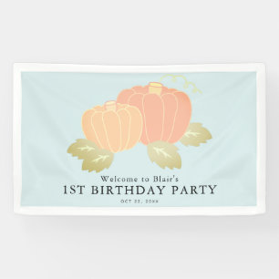 Pumpkin Blue Boy Birthday Welcome Banner