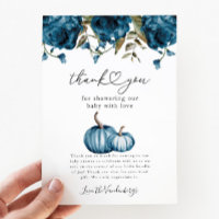 Pumpkin Blue Flower Baby Shower