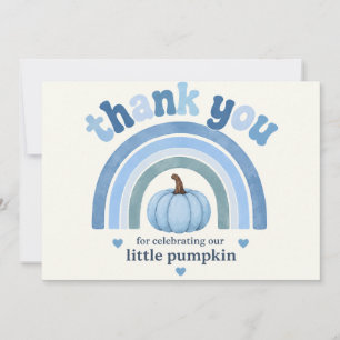 Pumpkin Blue Rainbow Thank You Card