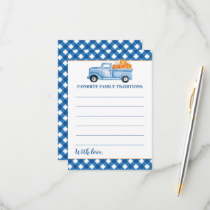 Pumpkin Blue Truck Baby Shower Family Traditions RSVP Card