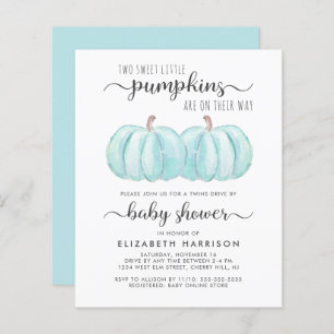 Pumpkin Blue Twin Boys Drive By Baby Shower