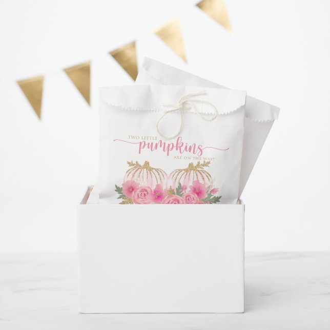 Pumpkin Blush Pink Gold Baby Girl Shower Favour Favour Bag (Party)