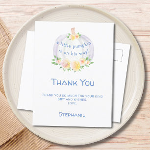 Pumpkin Bly's Baby Shower Thank You Postcard