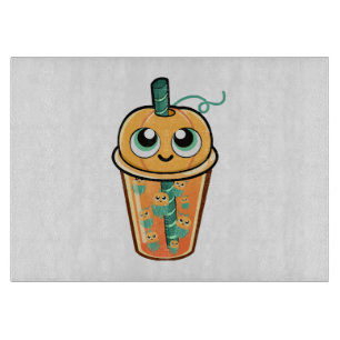 Pumpkin Boba Jellyfish Cutting Board