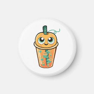 Pumpkin Boba Jellyfish Magnet