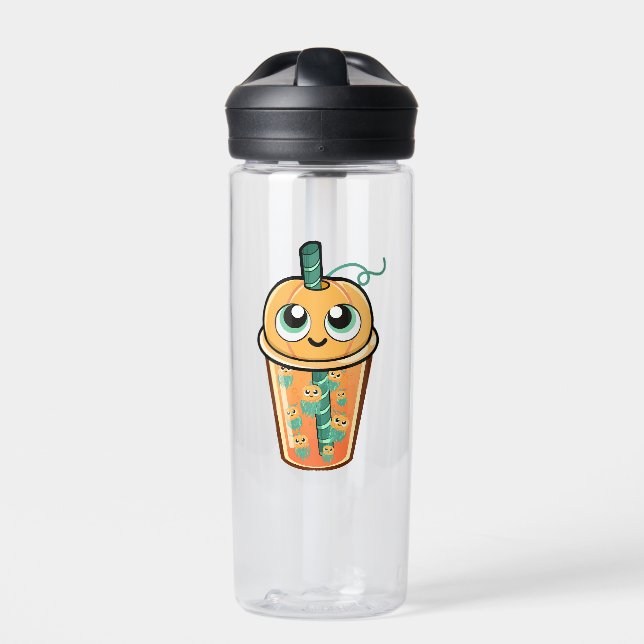 Pumpkin Boba Jellyfish Water Bottle (Front)