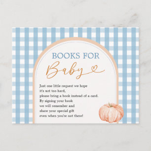 Pumpkin Boho Blue Gingham Books for Baby Postcard