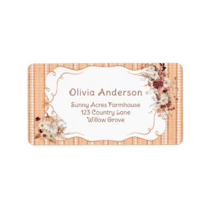 Pumpkin Boho Floral Baby Shower Return Address Label