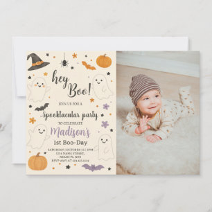 Pumpkin Boo 1st Birthday Invitation   Hey Boo Hall