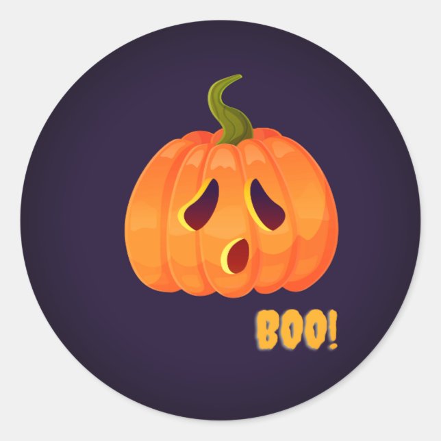 Pumpkin boo! classic round sticker (Front)