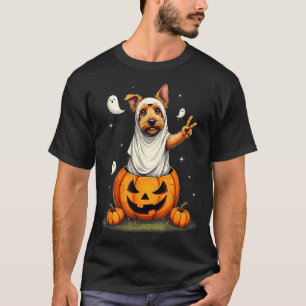 Pumpkin Boo Ghost Scottish Terrier Dog Halloween T-Shirt