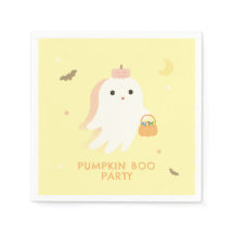 Pumpkin Boo Party Paper Napkins
