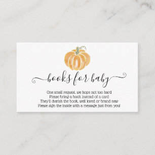 Pumpkin Books for Baby Fall Orange Enclosure Card