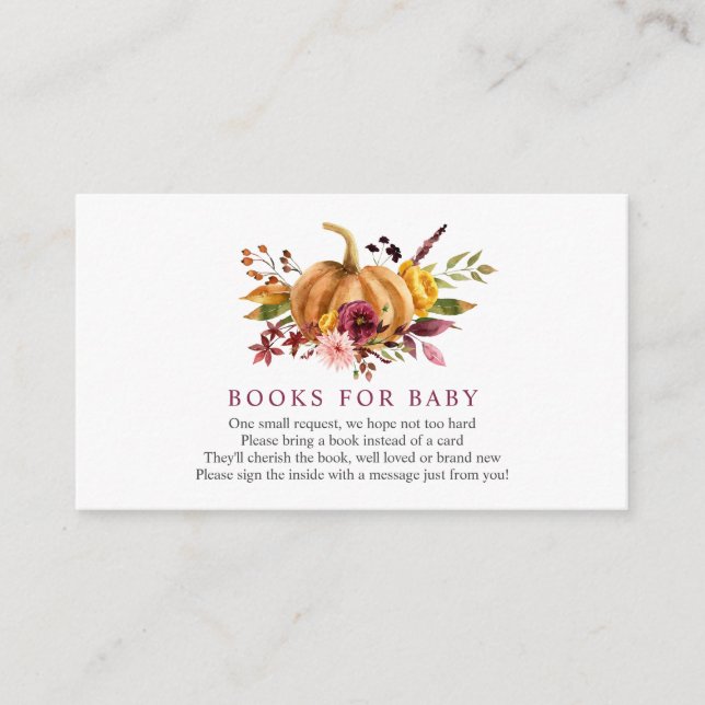 Pumpkin  Books for Baby insert card (Front)