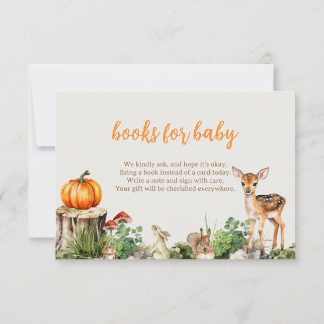 Pumpkin Books For Baby Invitation (Front)