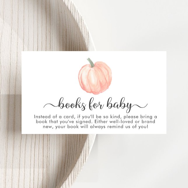 Pumpkin Books For Baby Shower Enclosure Card (Creator Uploaded)