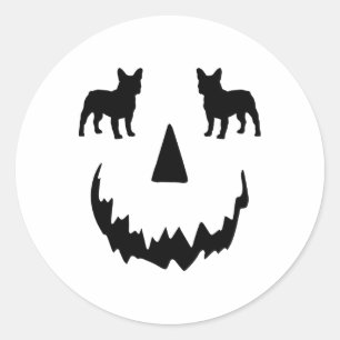 Pumpkin Boston Terrier Halloween Classic Round Sticker