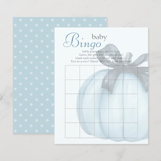 Pumpkin Bow Baby Bingo Game (Front/Back)