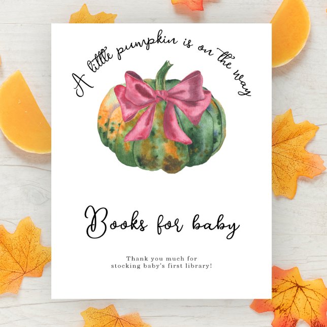 Pumpkin bow baby shower Books for baby Poster (Creator Uploaded)