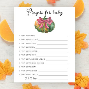 Pumpkin bow baby shower Prayers for baby