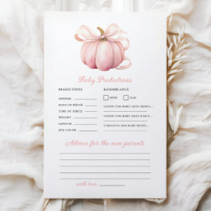 Pumpkin Bow Baby Shower Prediction Advice Game