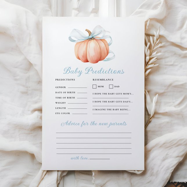 Pumpkin Bow Blue Baby Shower Prediction Advice (Creator Uploaded)