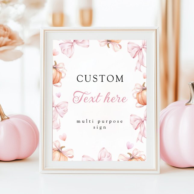 Pumpkin Bow Table Sign Baby Shower (Creator Uploaded)