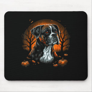 Pumpkin Boxer Dog Costume On Boxer Dog Halloween Mouse Pad