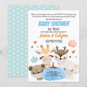 Pumpkin Boy Baby Shower By Mail Woodland Animal Invitation