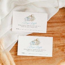 Pumpkin Boy Baby Shower Diaper Raffle Ticket Enclosure Card