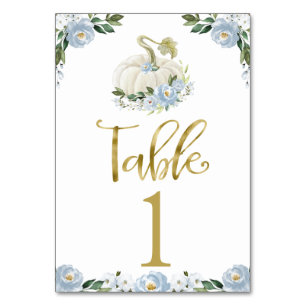 Pumpkin Boy Fall Baby Shower Table Number