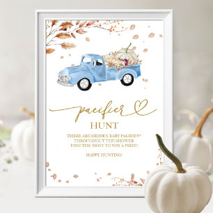Pumpkin Boy Fall Pacifier Hunt Game Sign