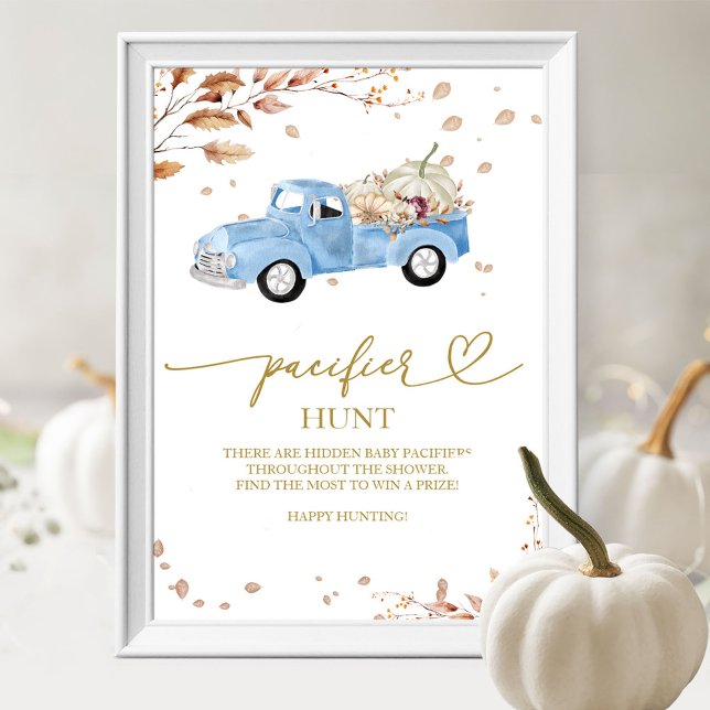 Pumpkin Boy Fall Pacifier Hunt Game Sign (Creator Uploaded)