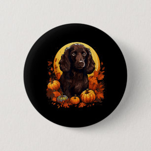 Pumpkin Boykin Spaniel Dog Halloween Thanksgiving 6 Cm Round Badge