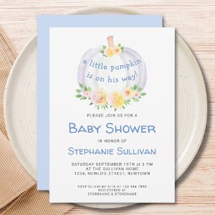 Pumpkin Boys Baby Shower Invitation