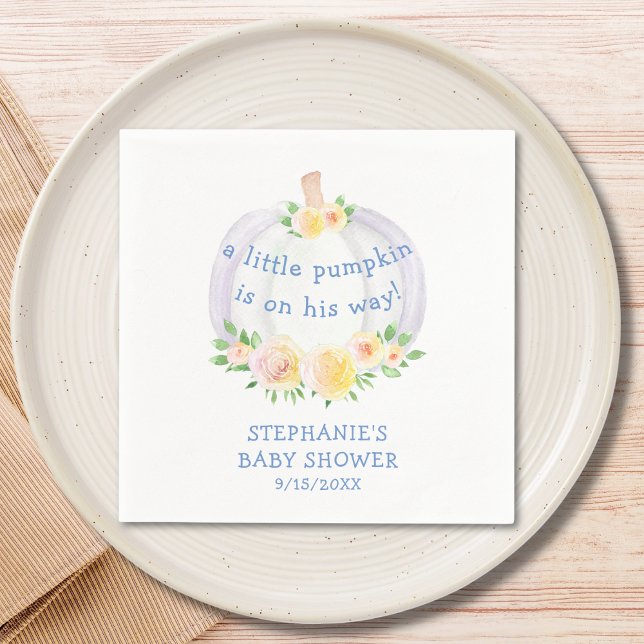 Pumpkin Boy's Baby Shower Napkin (Creator Uploaded)