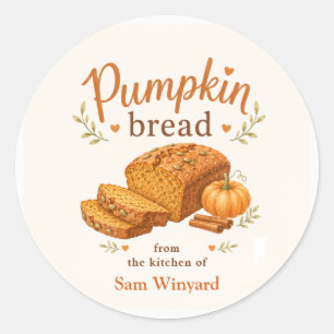 Pumpkin Bread Fall Baking From the Kitchen Classic Round Sticker