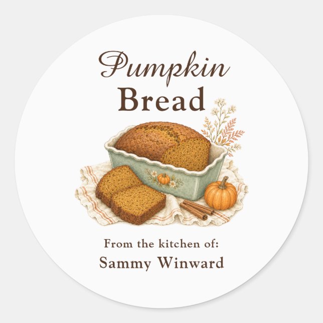Pumpkin Bread Homemade Gift Label (Front)