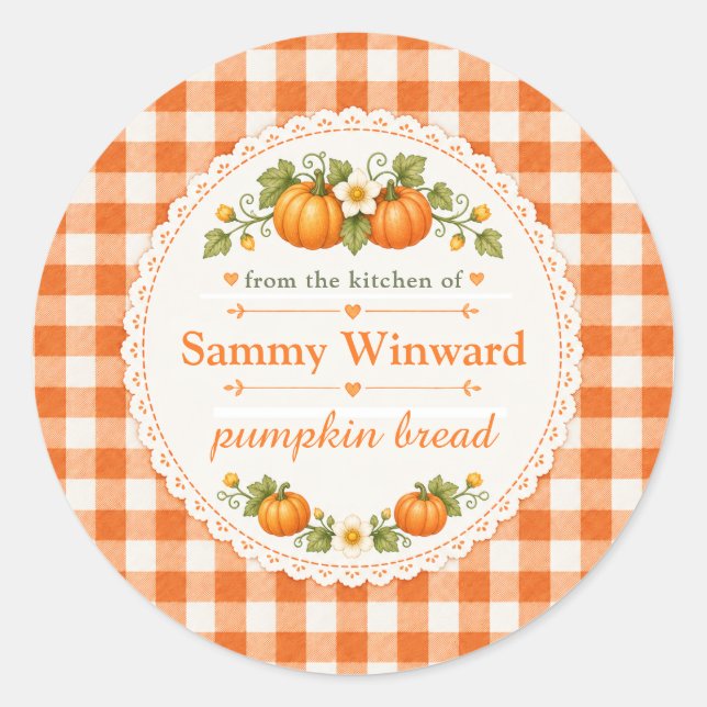Pumpkin Bread Homemade Gift Label (Front)