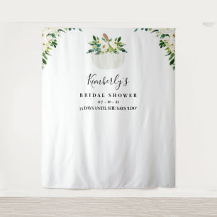 Pumpkin Bridal Shower Backdrop, Photo Booth Prop Tapestry